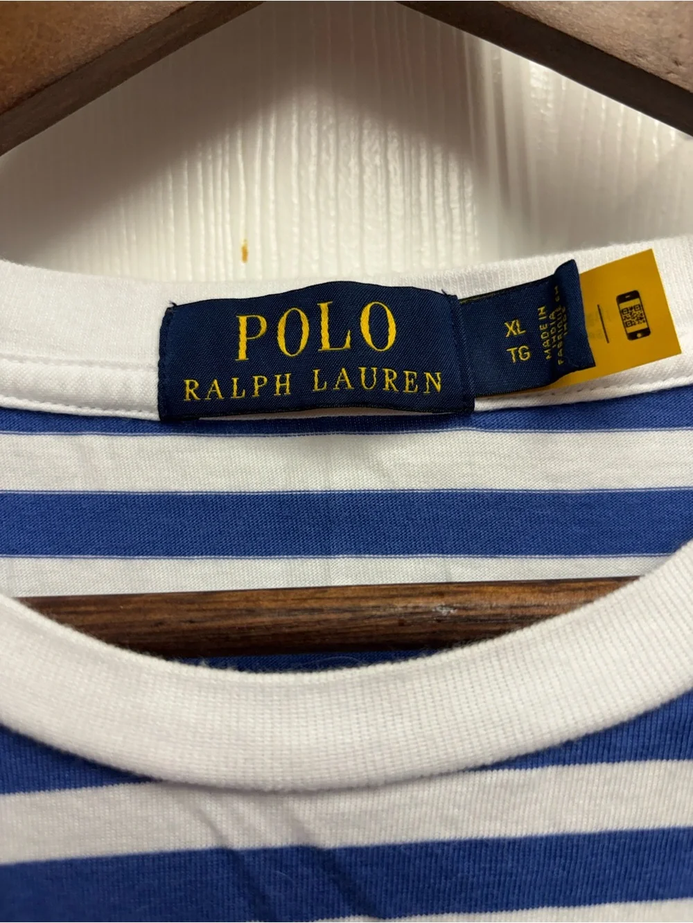 Polo by Ralph Lauren Blue & White Striped Crew Neck T-Shirt XL
